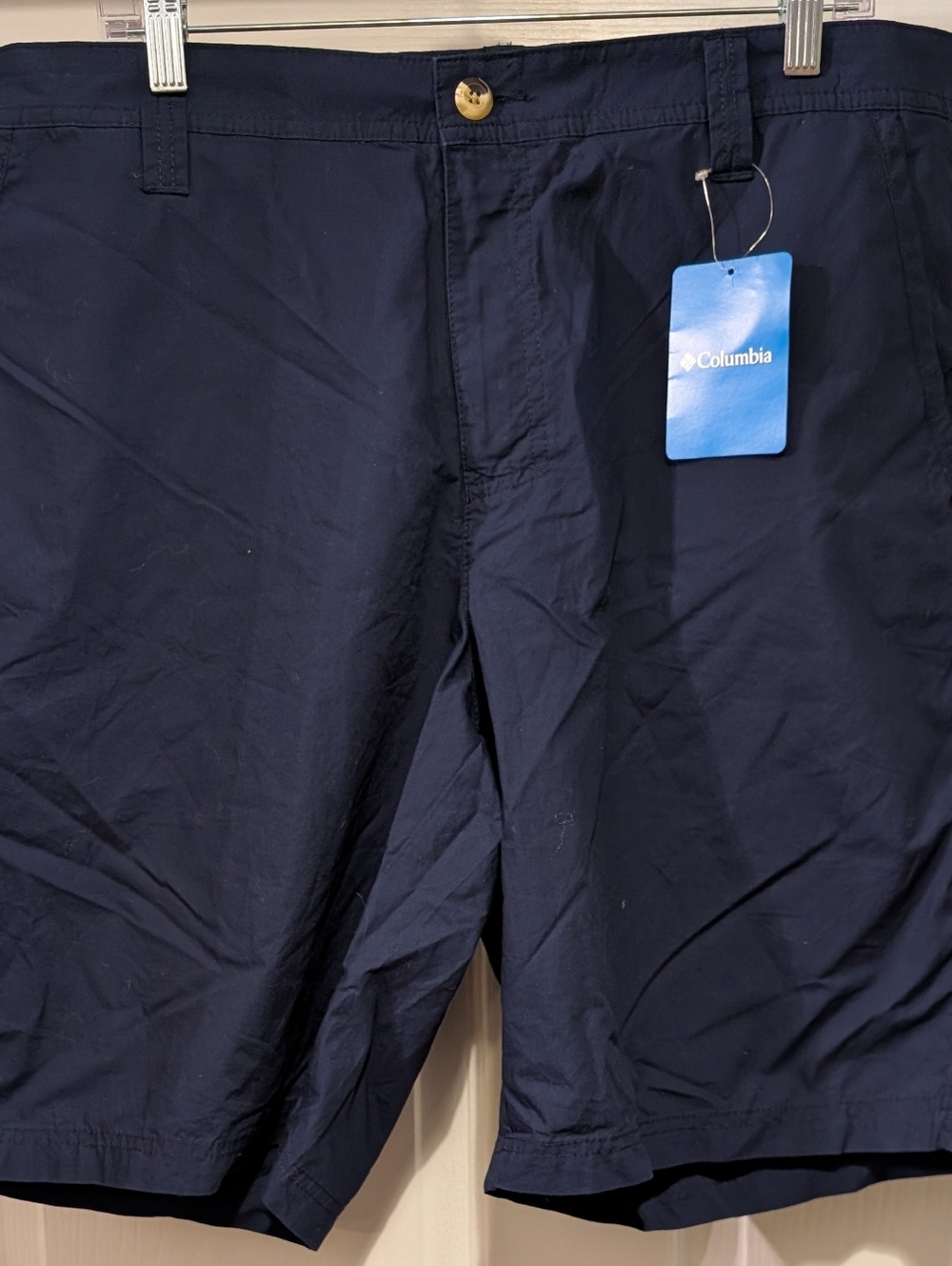 NEW! Columbia Washed Out Men's 100% Cotton Navy Blue Shorts Size 38w 10" Inseam